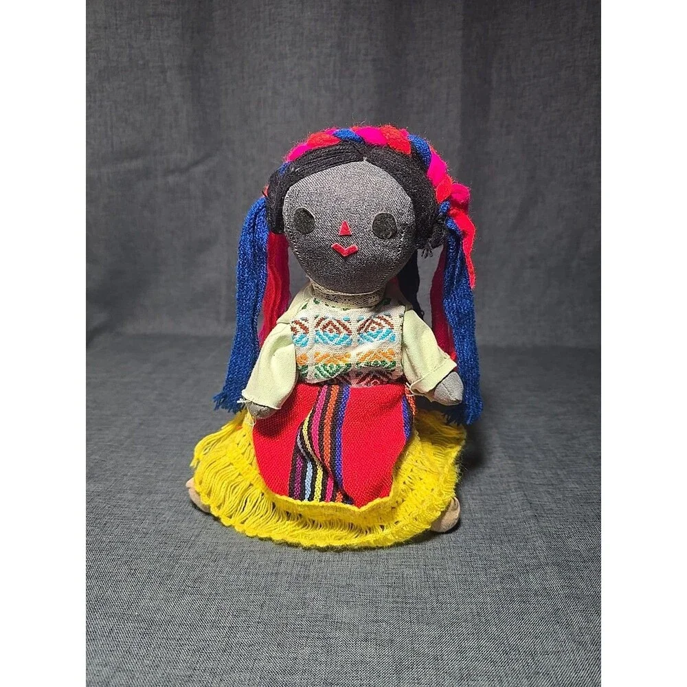 Vintage Handmade Mexican Handcrafted Cloth Rag Doll 12
